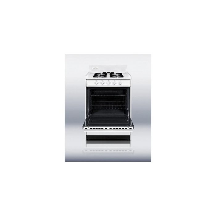 Summit WNM6107F 24" White Gas Sealed Burner Range N5