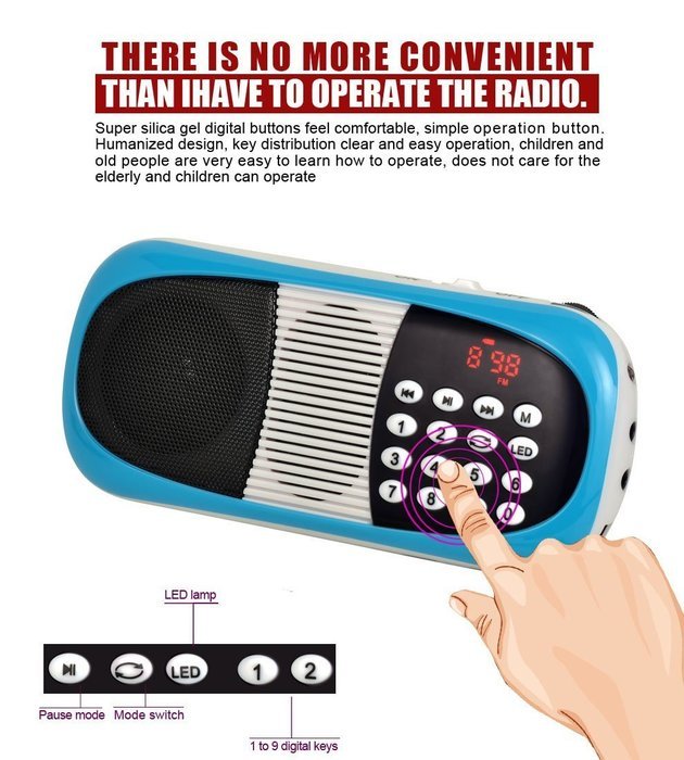 Timorn Mini Portable FM Radio Speaker Music Player Support USB Disk Input/ Micro SD/TF Card For Mobile Phone,MP3... N11