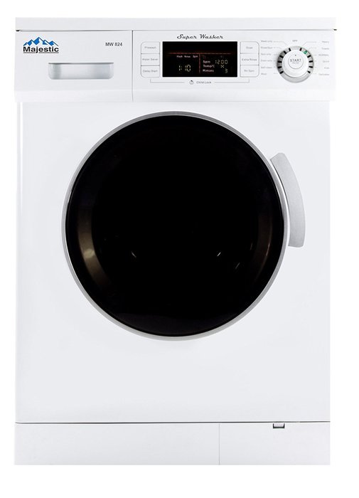 13 lb.Compact Super Washer in White with Silver Trim MJ824W with Automatic Water Level and 14 Wash Programs