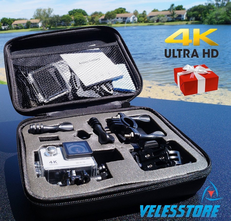 Sports Action Camera Ultra 4K HD Waterproof Wi-Fi 1080P H9 Bag Camcorder 2.0 Lcd 170 Degree Wide Lens + Gift