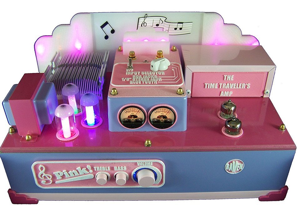 The Time Traveler's Amp PINK! Model Bluetooth Vacuum Tube Hybrid Stereo Compact Amplifier N3