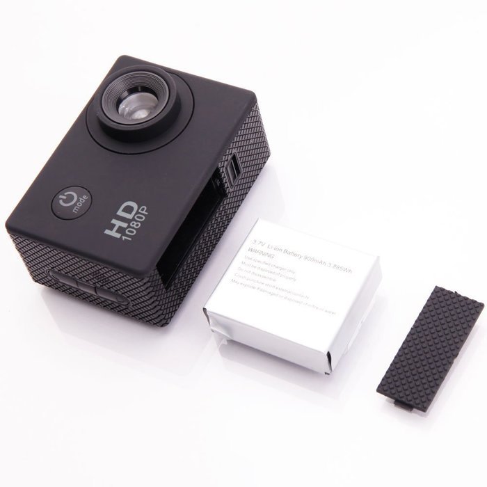 Olymstore Full HD 1080P Waterproof 140-Degree Wide-angle Lens Mini Sports DV (US Standard) Black N2