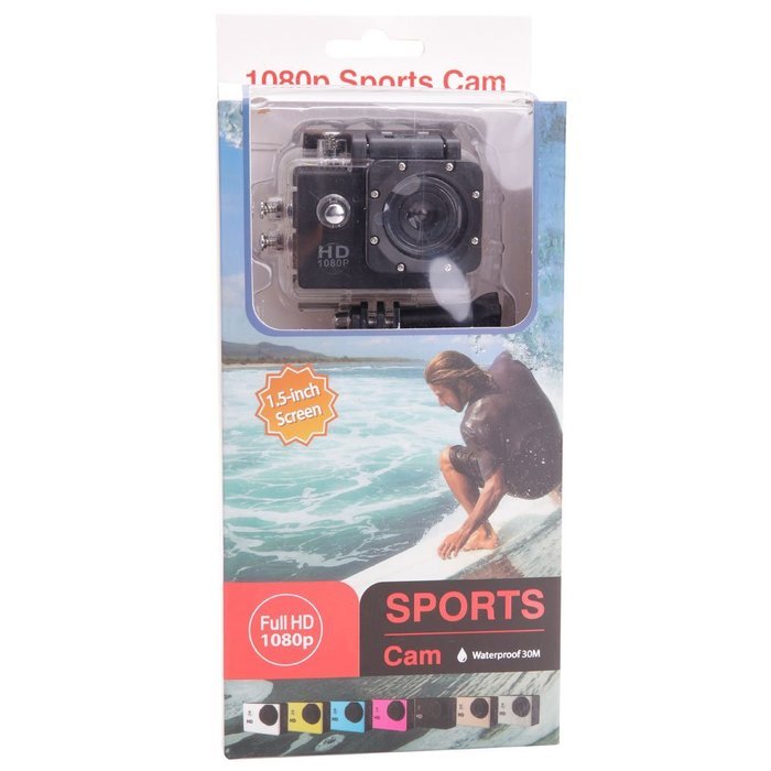 Olymstore Full HD 1080P Waterproof 140-Degree Wide-angle Lens Mini Sports DV (US Standard) Black N3