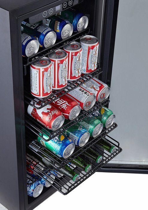 Phiestina PH-CBR100 106 Can Beverage Cooler Stainless Steel Door with Handle N5