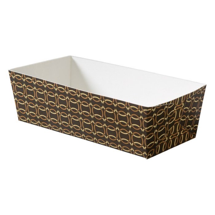Hoffmaster 610911 Chocolate Links Loaf Pan, Large, 1-3/4" Wall 2-5/8" x 5-1/2" (Pack of 300)