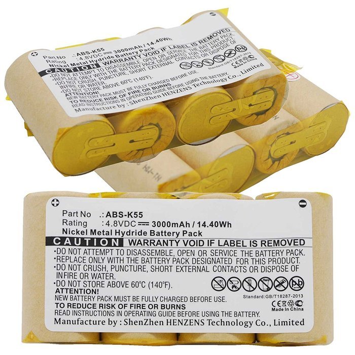 3x Exell EBVB-190 NiMH 4.8V 3000mAh Vacuum Battery Fits KARCHER BF9900, K50, K85 Vacuums. Replaces KARCHER ABS-K55...
