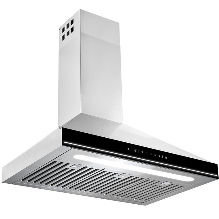 Golden Vantage 30&ldquo; Stainless Steel Wall Mount Black Surface LED Light Strip Lamp Touch Control Kitchen Cooking... N3