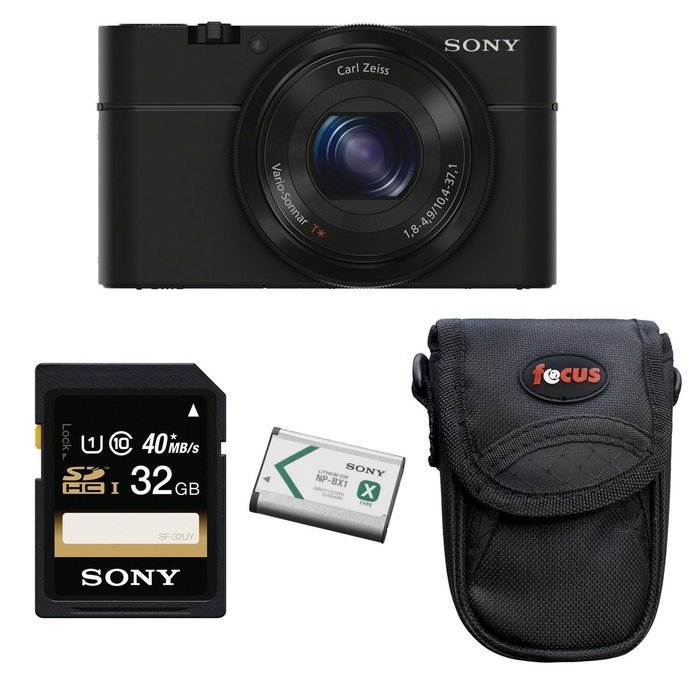 Sony DSC-RX100 Digital Camera (Black) with 32GB Accessory Bundle