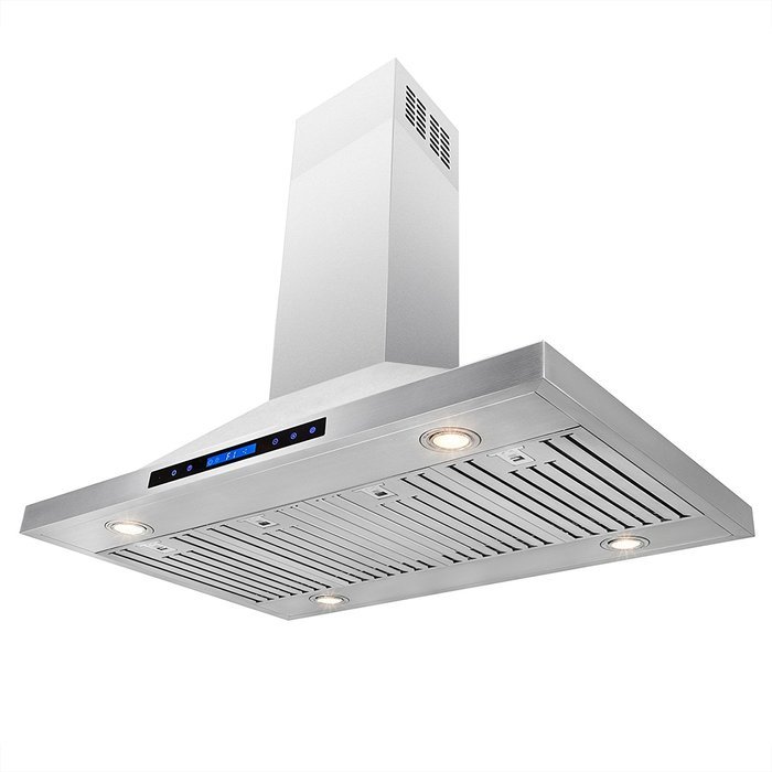 AKDY 48" Island Mount Stainless Steel Touch Screen Timer Display Light Powerful Motor Kitchen Cooking Range Hood N8