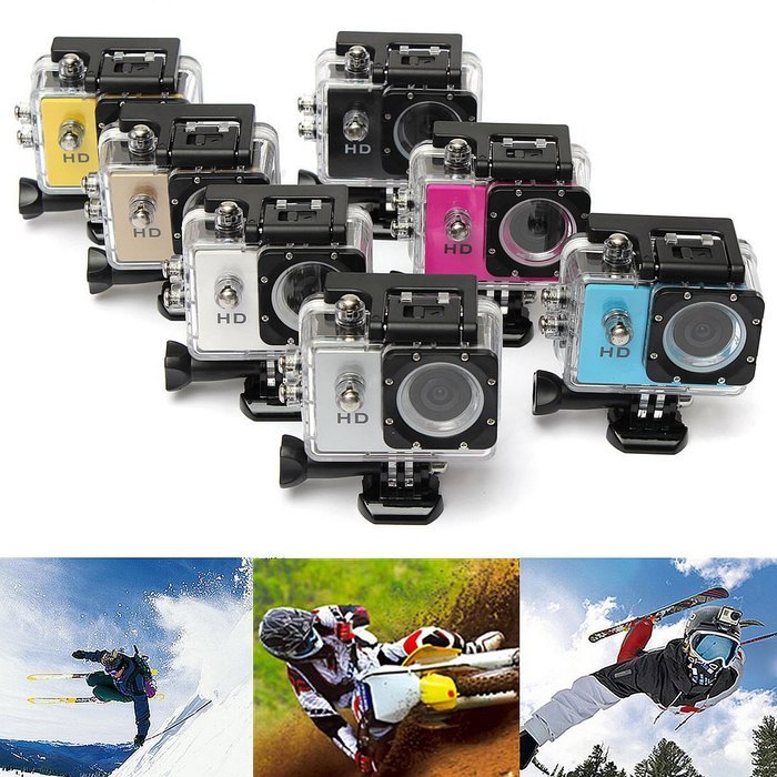 GOLDFOX SJ4000 HD Waterproof Sports DV 720P Action Camera Diving Camera 30m Helmet Bike Car CAM White