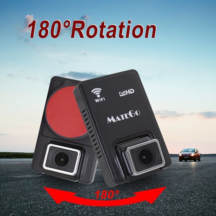 Matego Wi-Fi FHD 1080P Dash Camera 150 Degree Wide Angle Dashboard Car Camera DVR with G-Sensor WDR Loop Recording... N2