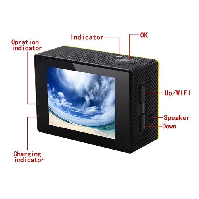 Hopezone Ultra 4K Camera Sport Action Wifi Camera NTK96660 Chipest Sony Sensor Full HD 1080P/60FPS 2.0"LCD Diving... N4