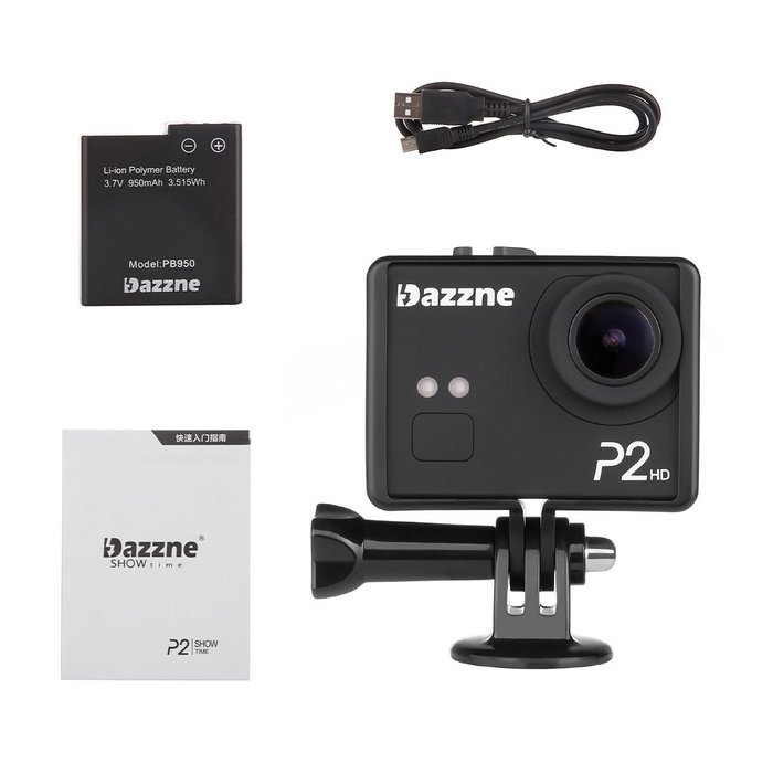 Dazzne P2 2 Inch 1080P LCD Screen Professional HD Sports Camera (Black) N2