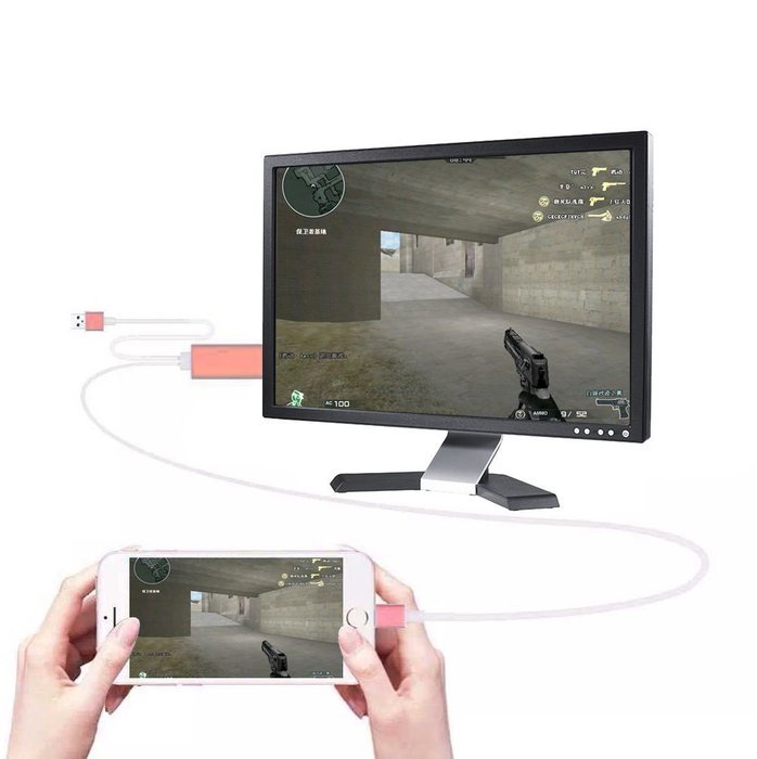 1080P iPhone Lightning 8 Pin to HDMI Cable Connector,BAIVON 6.5 Feet HD High Speed HDTV Converter Adapter with... N32