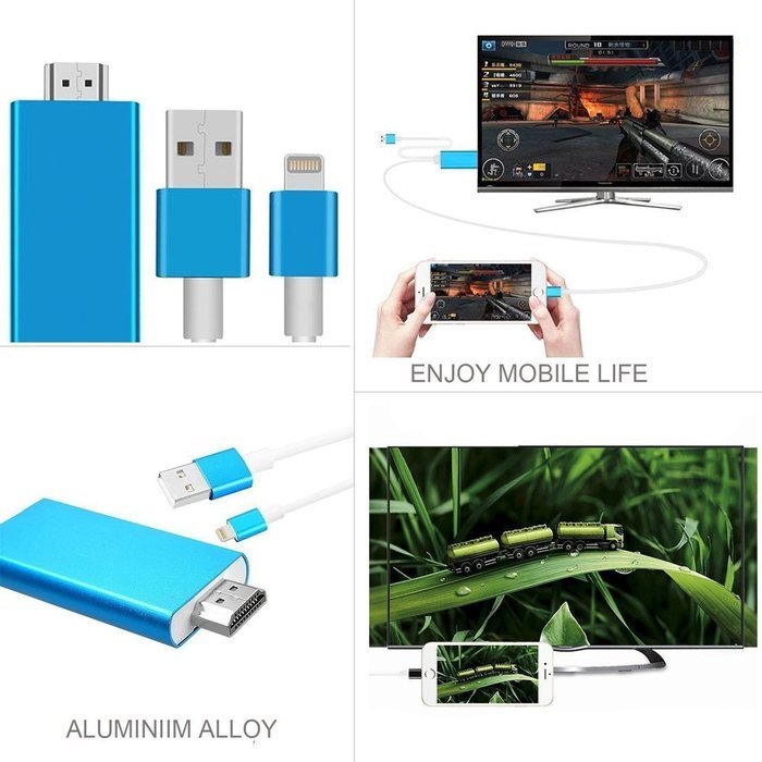 1080P iPhone Lightning 8 Pin to HDMI Cable Connector,BAIVON 6.5 Feet HD High Speed HDTV Converter Adapter with... N35