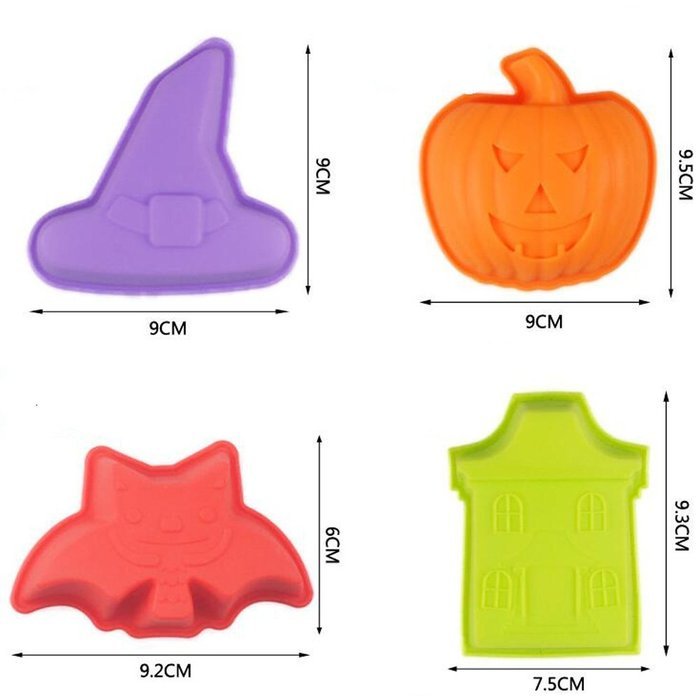 B&Y Halloween Cavity Crafts Silicone Non Stick Cake Bread Baking Mold Muffin Cups