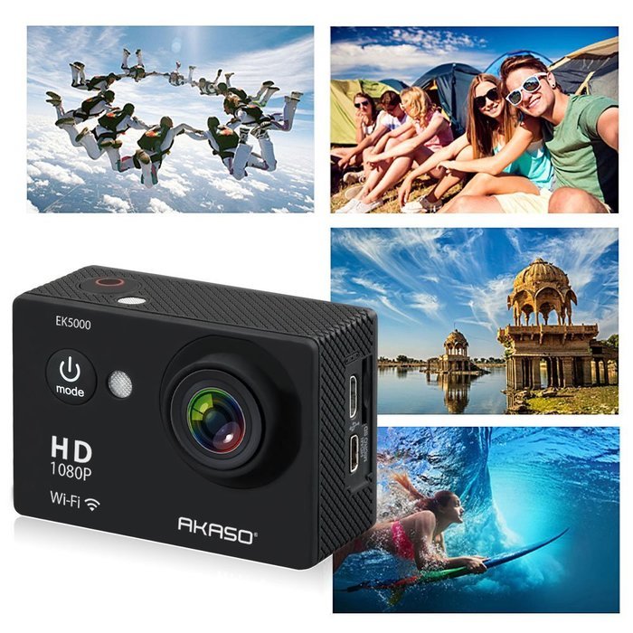 AKASO EK5000 1080p WIFI Sports Action Camera 12MP HD Waterproof Camcorder 2 Inch LCD Screen 170 Degree Wide Angle...