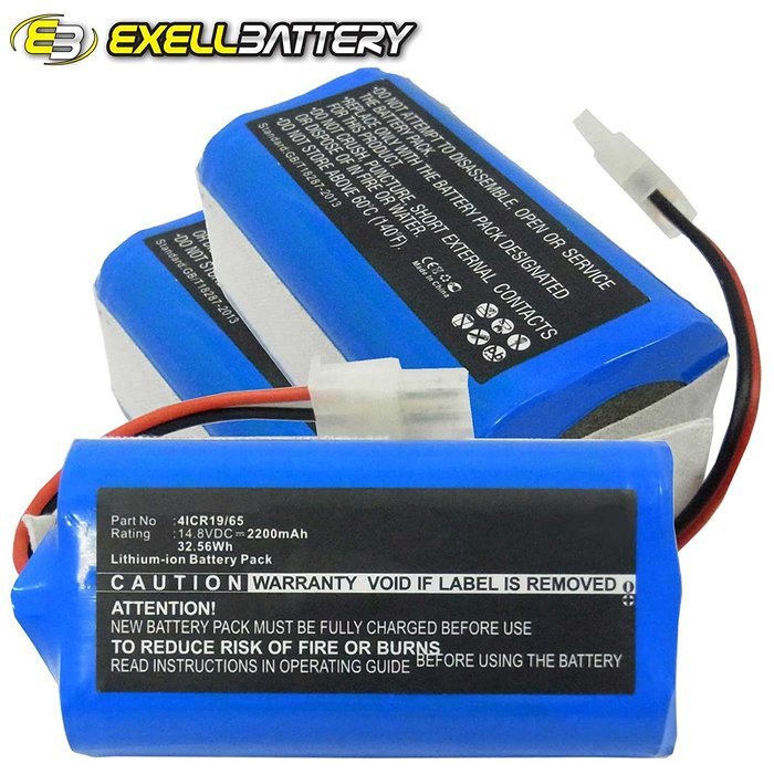 3x Fresh New Exell EBVB-166 14.8V Li-Ion 2200mAh Battery For ECOVACS Deebot CR130 Vacuums. Replaces ECOVACS 4ICR19... N3