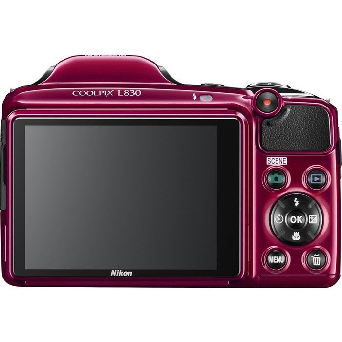 Nikon COOLPIX L830 16 MP CMOS Digital Camera with 34x Zoom NIKKOR Lens and Full 1080p HD Video (Red) (Certified...