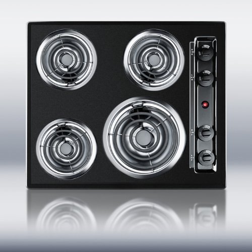 Summit TEL03 24" Black Electric Coil Cooktop