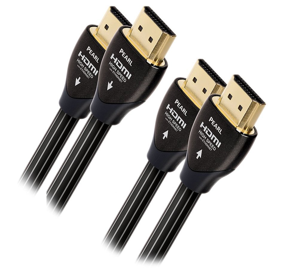 AudioQuest Pearl 2m (6.58 ft.) Black/White HDMI Digital Audio/Video Cable with Ethernet Connection (2-Pack Bundle) N4
