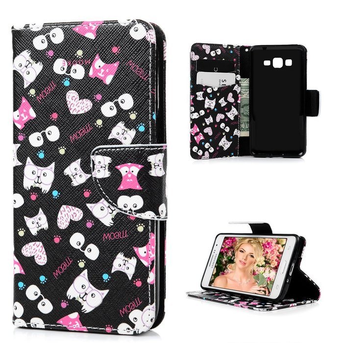 Galaxy Grand Prime Case,Samsung Galaxy Grand Prime Case - Wallet Flip Stand Case PU Leather Case with Shockproof... N17