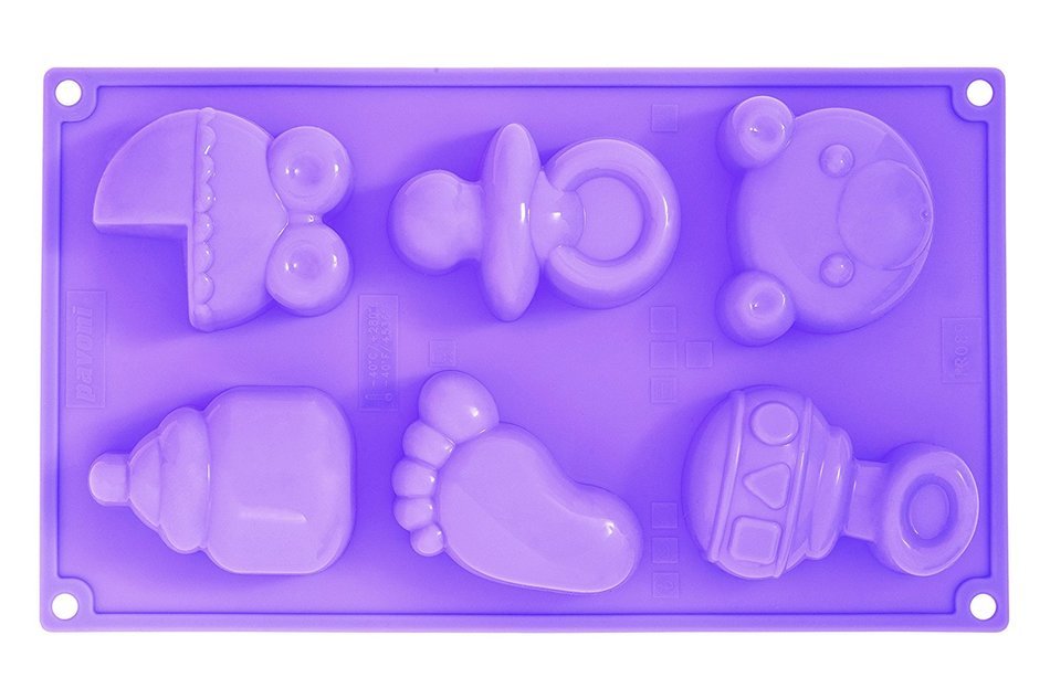 Pavoni FR089 Platinum Silicone Baby Birth Multi-Tray Bake Mould, Purple