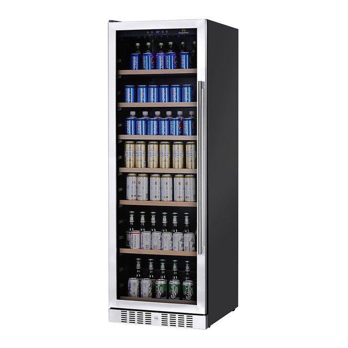 15 CF ( 428L ) UPRIGHT BEVERAGE REFRIGERATOR GLASS DOOR WITH STAINLESS STEEL SEAMLESS TRIM N3