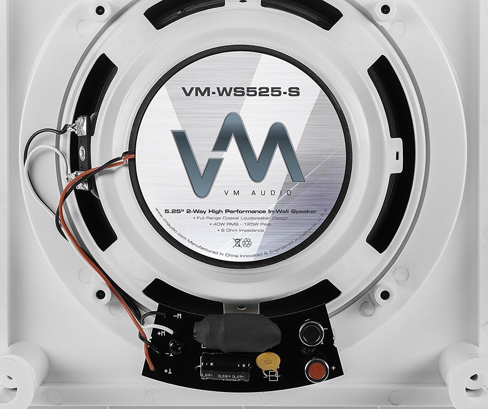 8) VM Audio Shaker 5.25-Inch 125W Square in Ceiling/in Wall Surround Sound Speakers N8