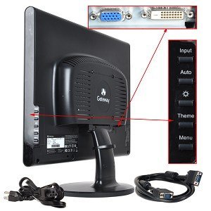 19" Gateway FPD1975W DVI Blu-ray 720p Widescreen LCD Monitor w/HDCP Support (Black) N2