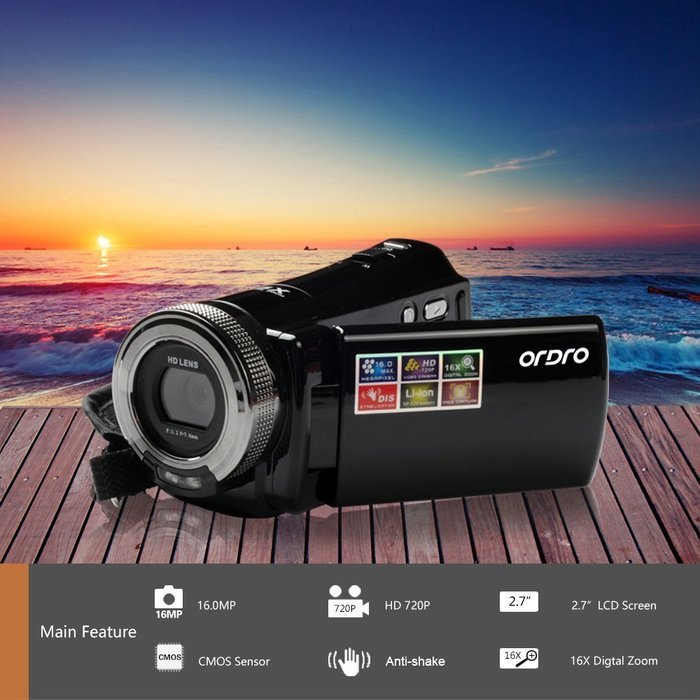 Ordro High Definition Video Camcorders HD 1280x720P 16x Digital Zoom 16.0 Mega Pixels DV-108 (Red)