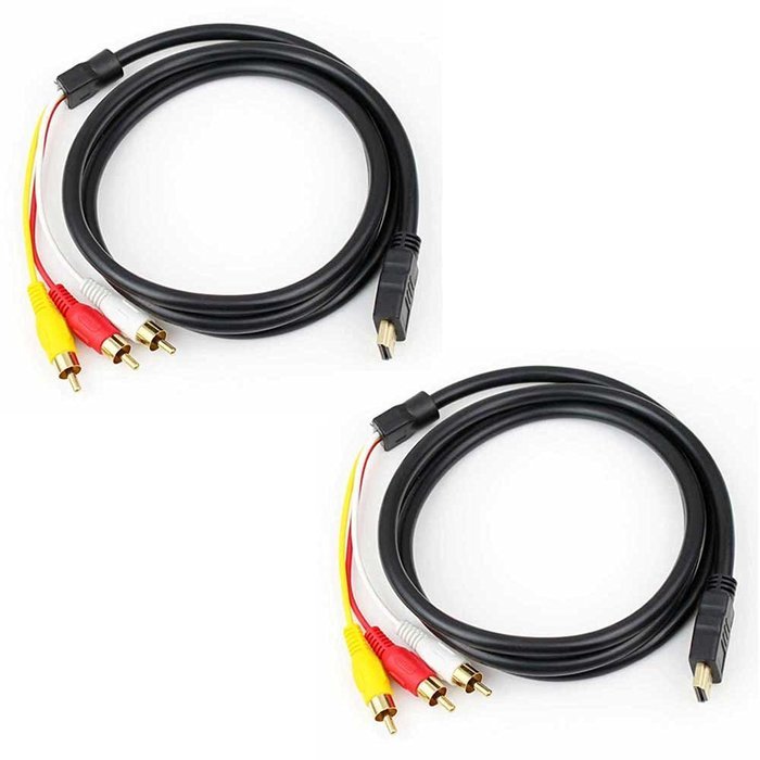 SlickBlue 5Ft 1.5m HDMI To 3-RCA Video Audio Signal Transmitter Male Extension Adapter Cable For HDTV DVD N3