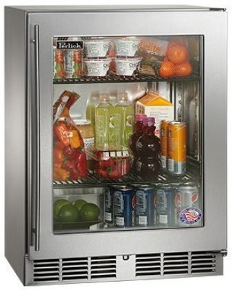 Perlick Signature Series HH24RS-3-3L 24" 3.1 cu. ft. Compact Refrigerator with RAPIDcool Forced-Air 525 Btu Compressor...