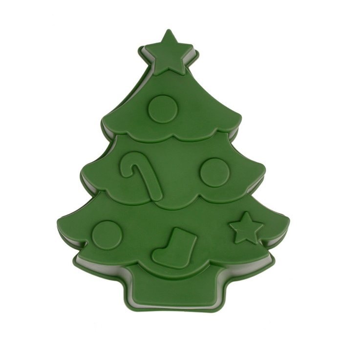 inkint Large Christmas Tree Cake Making Mold DIY Baking Mould -60℃ to 240 ℃ Oven and Refrigerator Forming Mold... N5