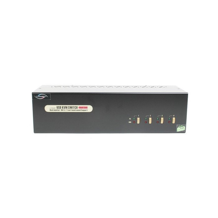 Linkskey 2-Port Dual Monitor DVI/DVI USB KVM + 7.1 Surround/Microphone/USB with Cables (LDV-DM702AUSK) N19