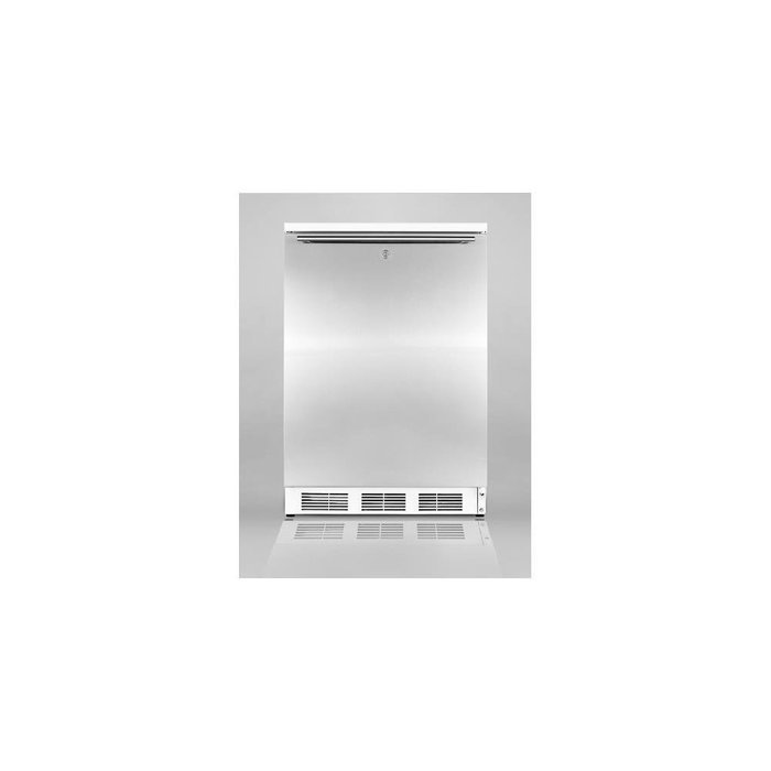Summit Commercial 5.5 cu. ft. Refrigerator in White w/ Front Lock, SS Door & Horizontal Handle FF7L N2
