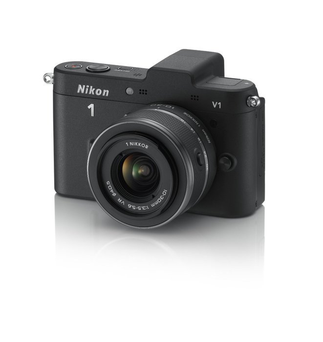 Nikon 1 V1 10.1 MP HD Digital Camera System with 10mm and 10-30mm VR 1 NIKKOR Lenses (Black)