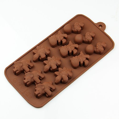 Wholeport 12 Cavities Dinosaurs Silicone Cake Mold Mould Cake Pan Handmade Biscuit Mold N3
