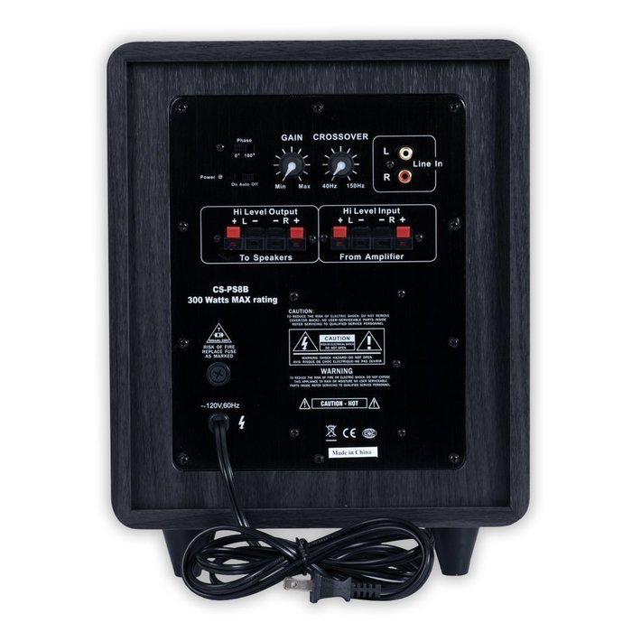 Acoustic Audio CS-PS65-B Front Firing Subwoofer (Black) N7
