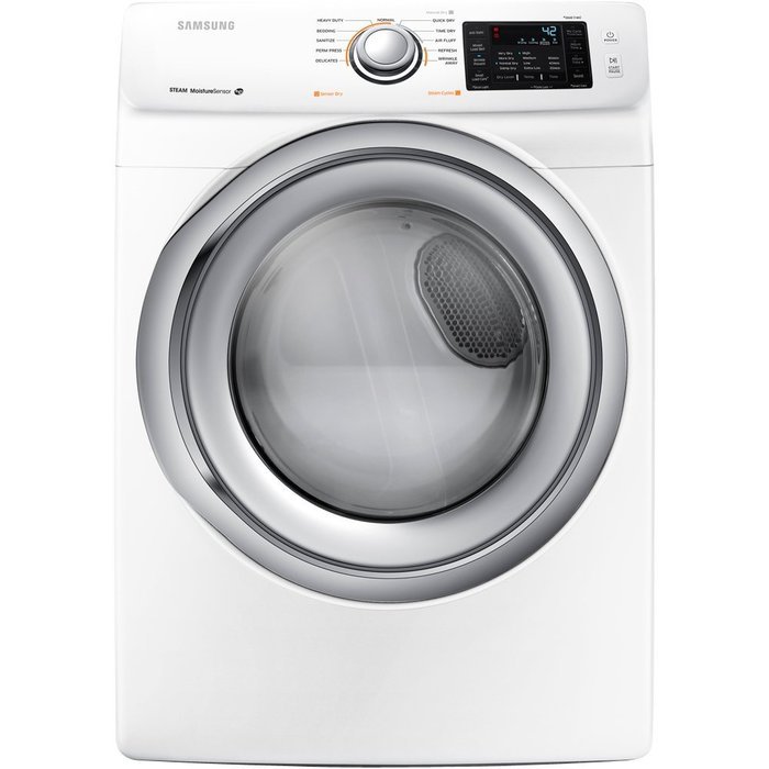 Samsung DV42H5200GW 7.5 Cu. Ft. Front-Load Gas Steam Dryer with Sensor Dry, White
