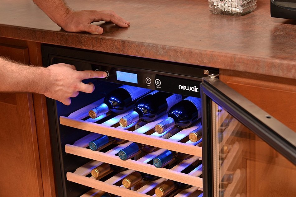 NewAir AWR-520SB 52 Bottle Built in Compressor Wine Cooler, Stainless Steel & Black N3