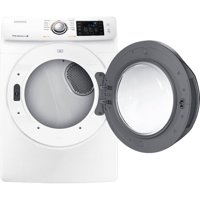Samsung DV42H5200GW 7.5 Cu. Ft. Front-Load Gas Steam Dryer with Sensor Dry, White N2