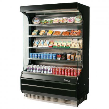 Turbo Air TOM50BSFA 50" Full Size Display Merchandiser with Efficient Refrigeration System Stainless Steel Front...