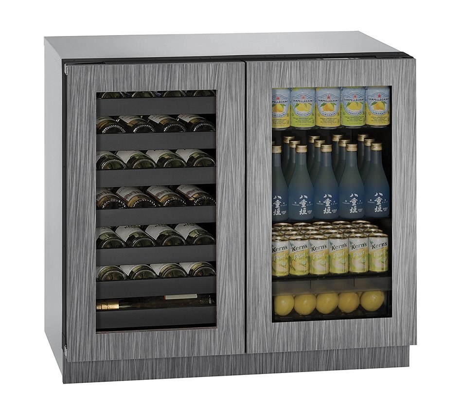 U-Line U3036BVWCINT00A Built-in Beverage Center and Wine Storage, 36", Stainless Steel