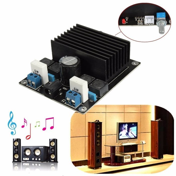 Amplifier Module Board, CandyQ 100W + 100W Amplifier TDA7498 Class D DIY Amplifier Board N6