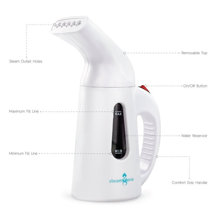 SteamGenie Handheld Steamer &ndash; Best Portable Fast-Heating Fabric Steamer For Clothes & Garments - Great For Home... N3