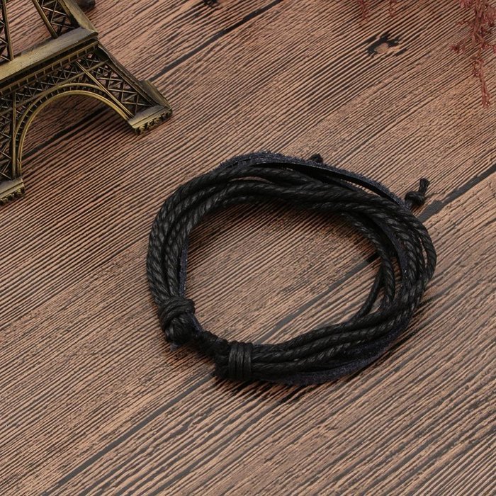 Obula(TM) Hot Womens Mens Punk Leather Adjustable Wrap Braided Wristband Bracelet Bangle N2