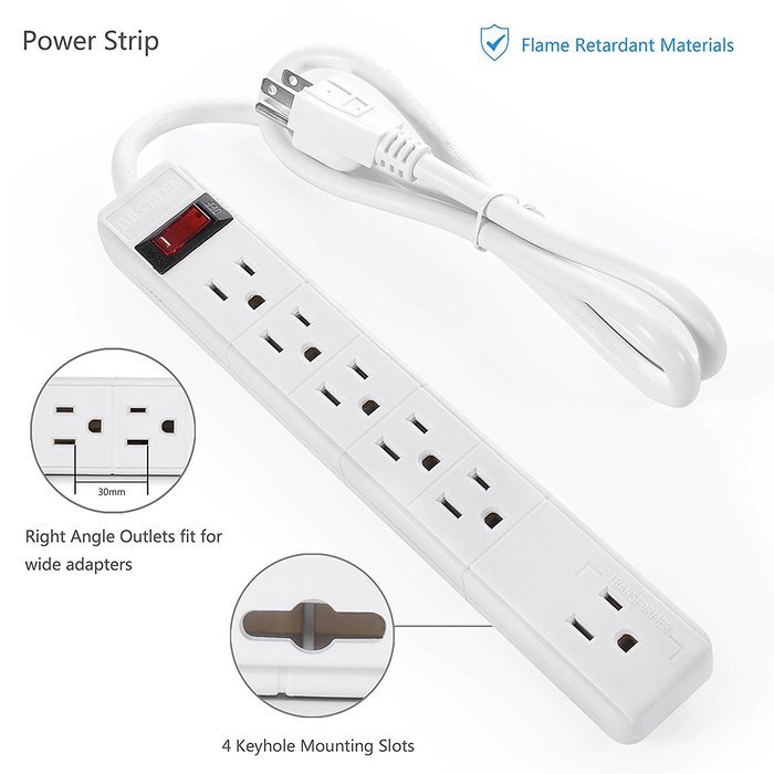 Bestten Wall Outlet Surge Protector with USB Charging, 5 AC Outlets & 2 USB Ports, ETL Certified N13
