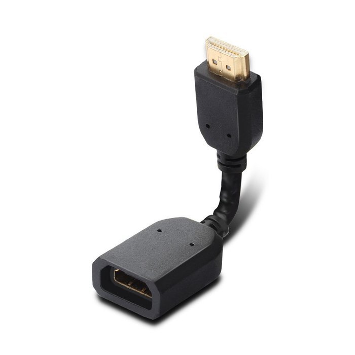 DIZA100 Any Angle Adjustable Rotation HDMI Male to Female Swivel Adapter Converter Black N4