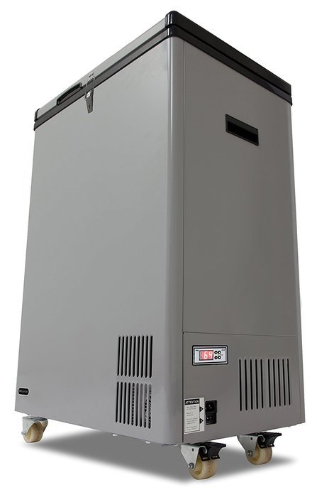 Whynter FM-951GW 95 quart Portable Wheeled Freezer with Door Alert and 12V Option, Gray N6
